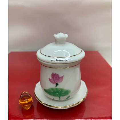 白色莲花水杯